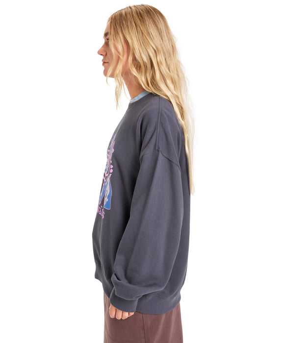 Quiksilver 【オンラインストア・直営店限定】 STANDARD CREW ウィメンズプルオーバー スウェット 生地 裏起毛