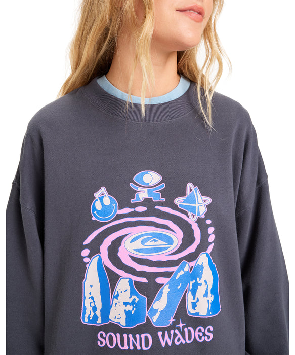 Quiksilver 【オンラインストア・直営店限定】 STANDARD CREW ウィメンズプルオーバー スウェット 生地 裏起毛