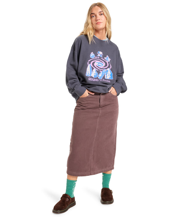 Quiksilver 【オンラインストア・直営店限定】 STANDARD CREW ウィメンズプルオーバー スウェット 生地 裏起毛