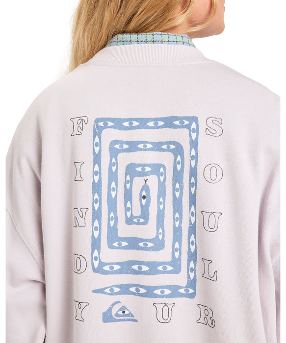 Quiksilver 【オンラインストア・直営店限定】 STANDARD CREW ウィメンズプルオーバー スウェット 生地 裏起毛