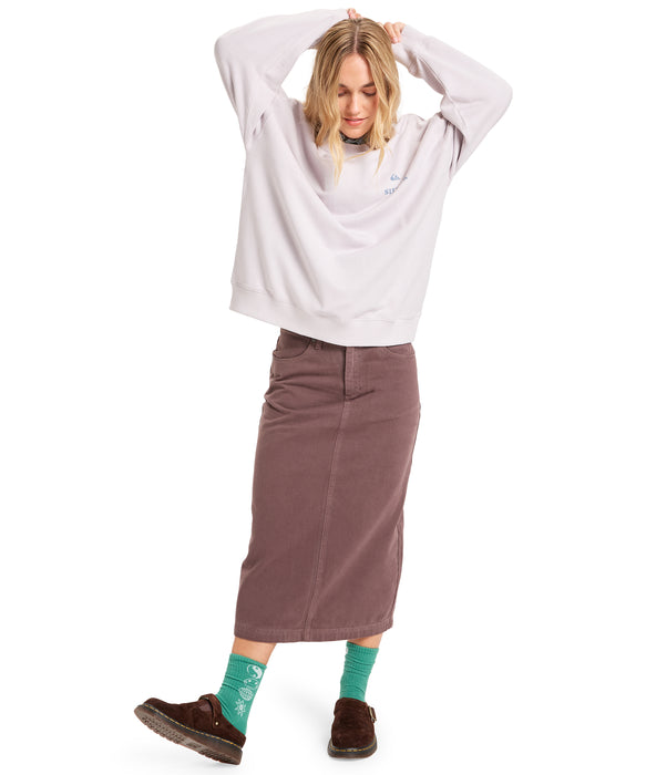 Quiksilver 【オンラインストア・直営店限定】 STANDARD CREW ウィメンズプルオーバー スウェット 生地 裏起毛