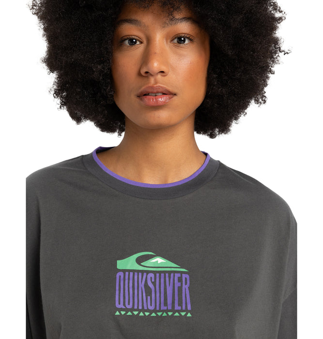 【OUTLET】QUIKSILVER ウィメンズ MAXI CROP SS TEE コットン半袖Ｔシャツ 丈短め