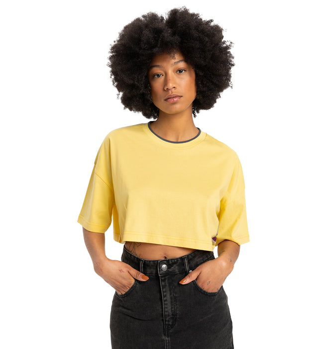 【OUTLET】QUIKSILVER ウィメンズ MAXI CROP SS TEE コットン半袖Ｔシャツ 丈短め