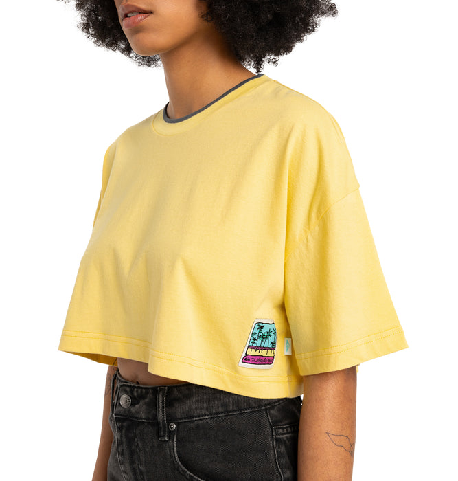 【OUTLET】QUIKSILVER ウィメンズ MAXI CROP SS TEE コットン半袖Ｔシャツ 丈短め