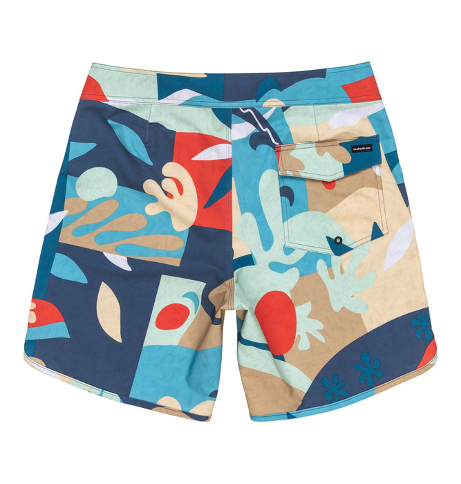 【OUTLET】QUIKSILVER メンズ SURFSILK SCALLOP 18 ボードショーツ フィットタイ 4WAYストレッチ 18インチ インナーショーツなしタイプ