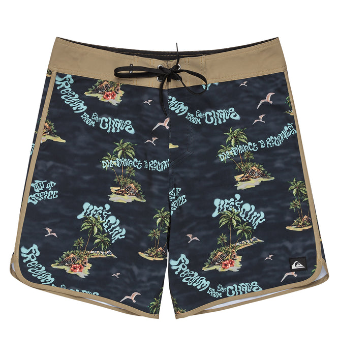 【OUTLET】QUIKSILVER メンズ SURFSILK SCALLOP 18 ボードショーツ フィットタイ 4WAYストレッチ 18インチ インナーショーツなしタイプ