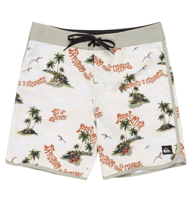 【OUTLET】QUIKSILVER メンズ SURFSILK SCALLOP 18 ボードショーツ フィットタイ 4WAYストレッチ 18インチ インナーショーツなしタイプ