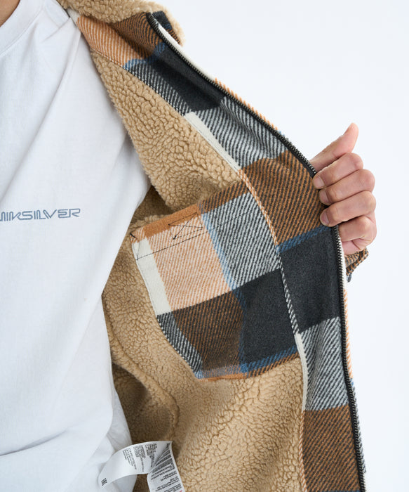 【OUTLET】Quiksilver メンズ DNA SHERPA HARRINGTON JACKET ボアライニングジャケット レギュラーフィット