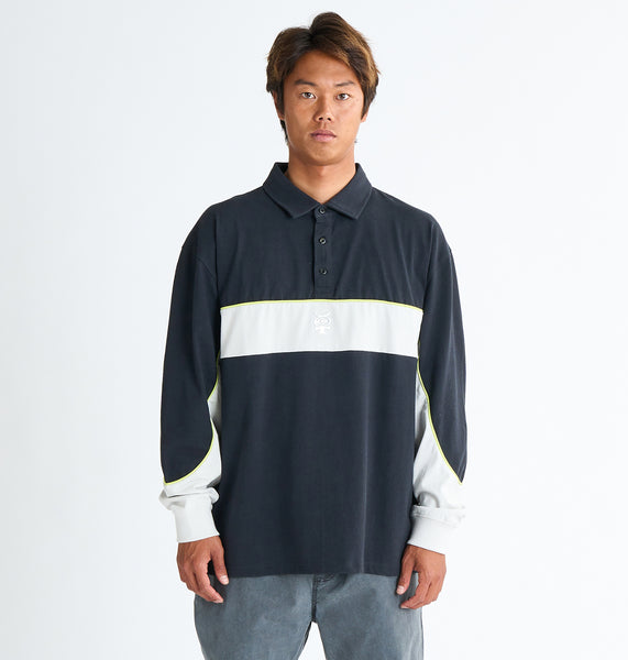 OUTLET FAMILY SALE】QUIKSILVER メンズ MERCURY RUGBY 長袖ポロシャツ