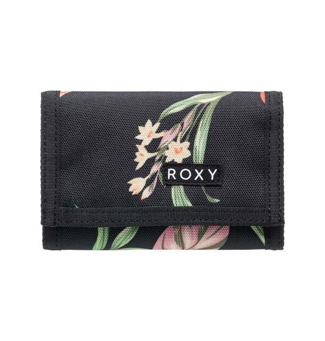 【OUTLET】Roxy SMALL BEACH ウィメンズ 財布 BLACK ボタニカル柄