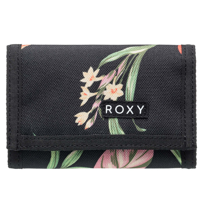 【OUTLET】Roxy SMALL BEACH ウィメンズ 財布 BLACK ボタニカル柄