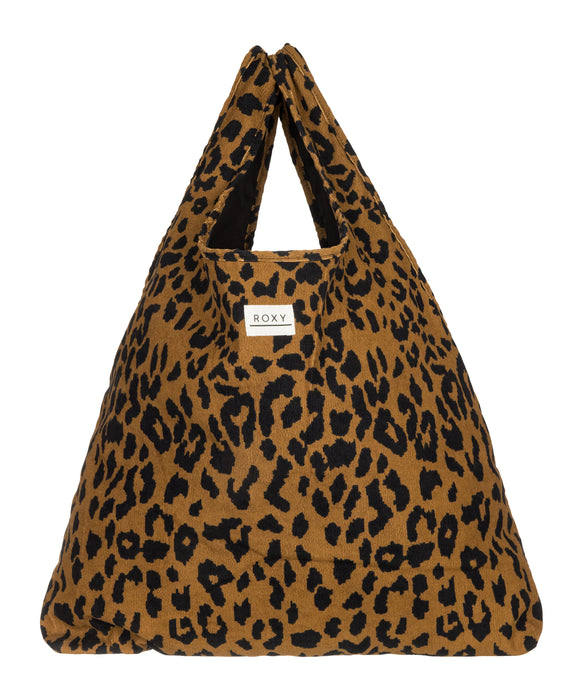 【OUTLET】Roxy URBAN PARTY TOTE ウィメンズ コーデュロイ生地 トートバッグ レオパード柄 <2025FW HEART WAVE>  <25FWグローバル展開アイテム>