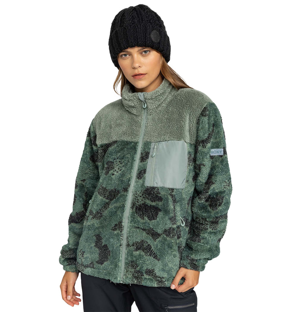 OUTLET FAMILY SALE】保温 Roxy ALABAMA FULL ZIP PRINTED スノーレイヤー