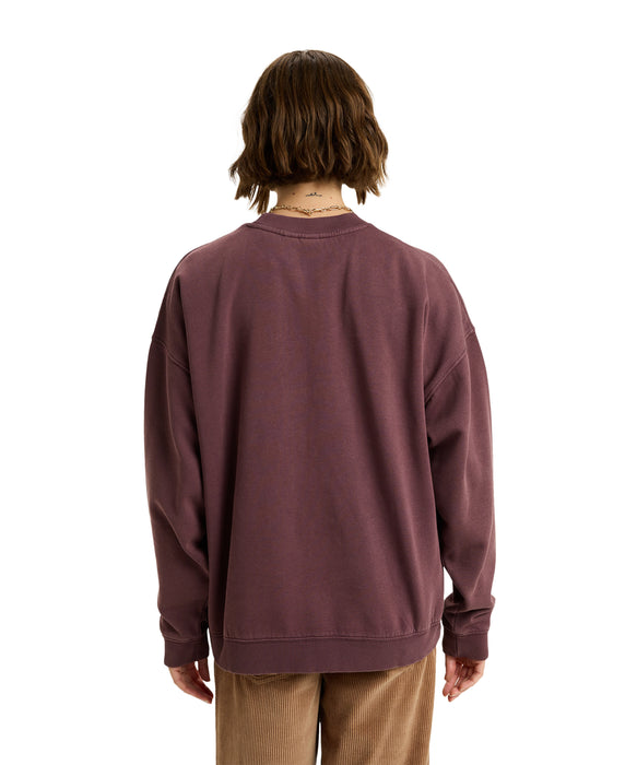 Roxy LINEUP OVERSIZED CREW ウィメンズ 長袖 ドロップショルダートップス オーバーサイズ 起毛  <2025FW HEART WAVE>  <25FWグローバル展開アイテム>