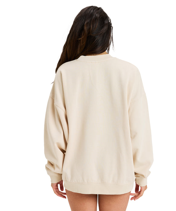 Roxy LINEUP OVERSIZED CREW ウィメンズ 長袖 ドロップショルダートップス オーバーサイズ 起毛  <2025FW HEART WAVE>  <25FWグローバル展開アイテム>