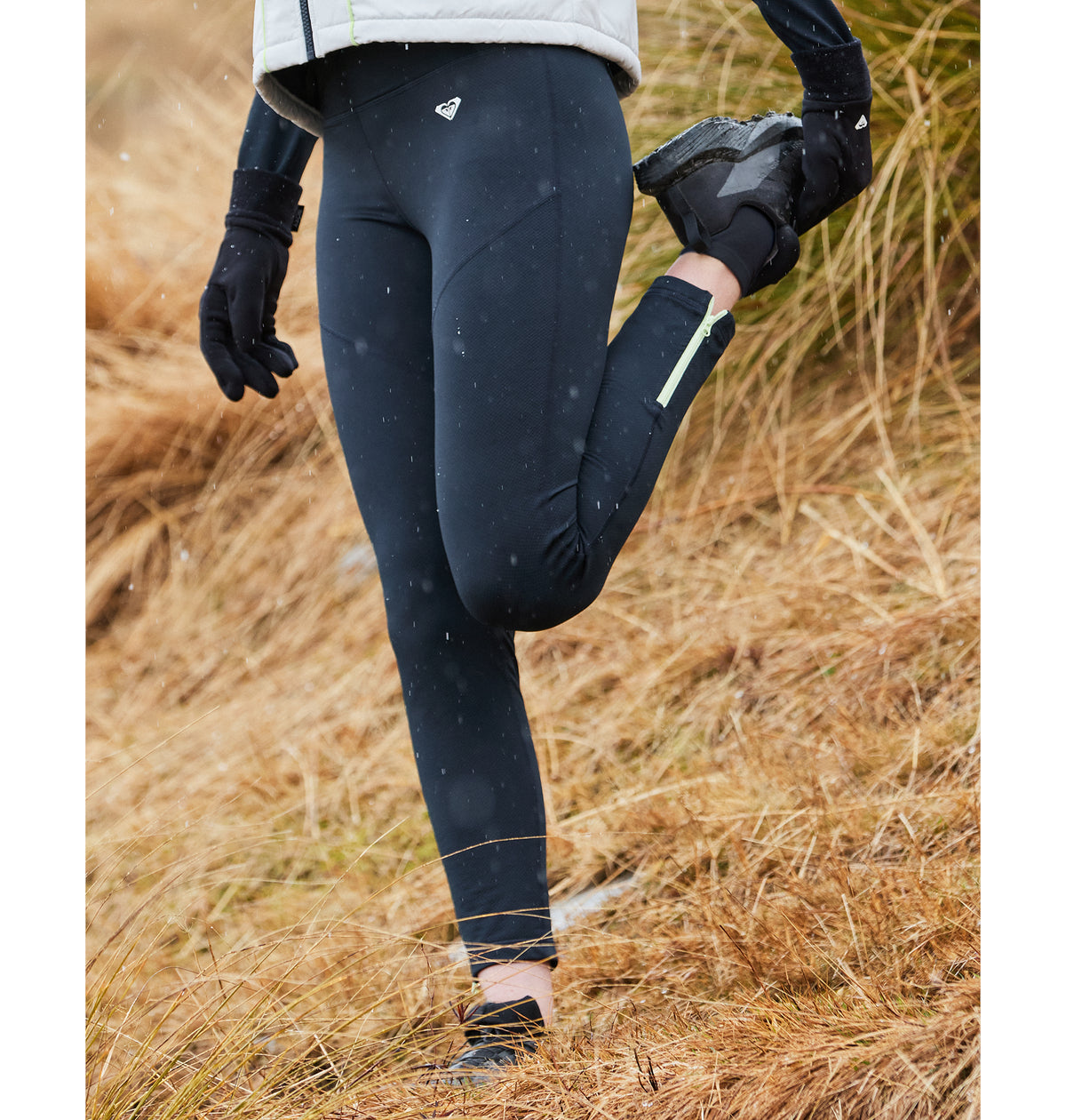 COMOLI ブラックレギンス レディース OUTLET】Roxy WAVES OF WARMTH LEGGING レギンス