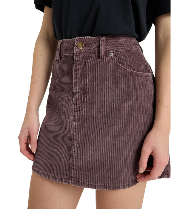 【OUTLET】Roxy RAINFALL MINI SKIRT CORD ウィメンズ コーデュロイミニスカート コットン100% <2025FW HEART WAVE>  <25FWグローバル展開アイテム>