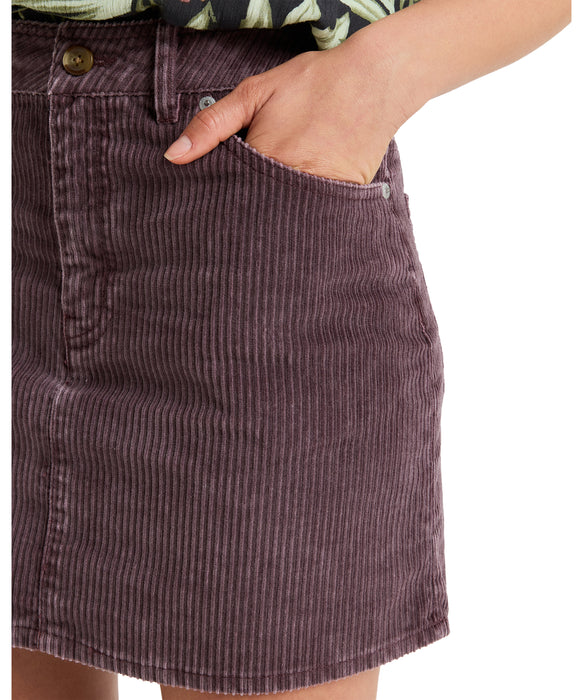 Roxy RAINFALL MINI SKIRT CORD ウィメンズ コーデュロイミニスカート