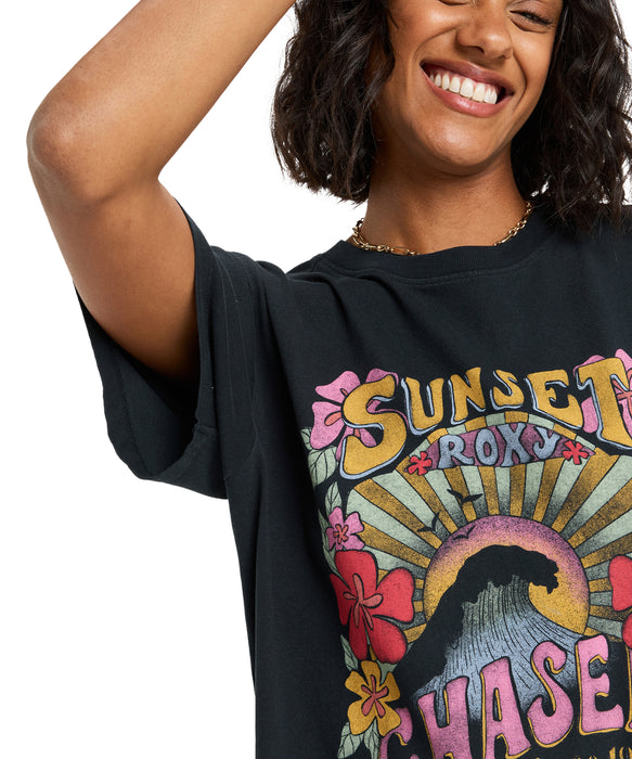 OUTLET FAMILY SALE】Roxy SUNNYOVERSIZE STONE WASH ウィメンズ 半袖T