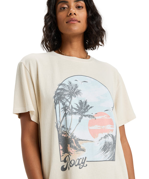 Roxy SUNNYOVERSIZE STONE WASH ウィメンズ 半袖Tシャツ ビッグT