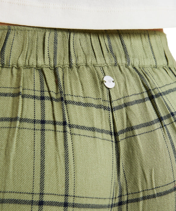 Roxy GREAT INFLUENCE ウィメンズ チェック レーヨン ロングパンツ <2025FW HEART WAVE>  <25FWグローバル展開アイテム>