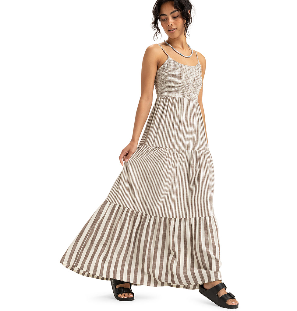 TWINWINSTYLE ストライプスパゲッティストラップロングワンピース 婦人服 カジュアル 女性服 2019 ファッション S M L カリィ パームツリー リーフ柄 (アウトライン) スパゲッティストラップ