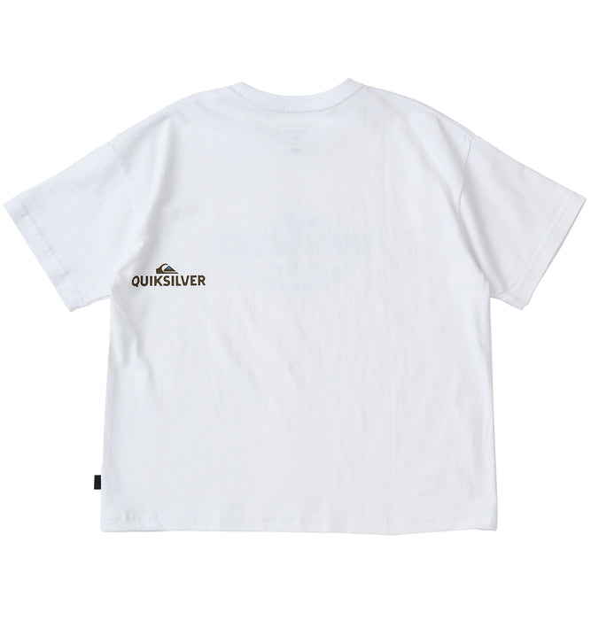 【OUTLET】QUIKSILVER キッズ・ユース TYPED OUT ST YOUTH 半袖コットンTシャツ ルーズフィット (130-160cm)