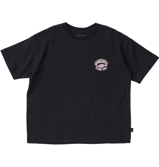 【OUTLET】QUIKSILVER キッズ・ユース TIME UP ST YOUTH 半袖コットンTシャツ ルーズフィット バックプリント (130-160cm)