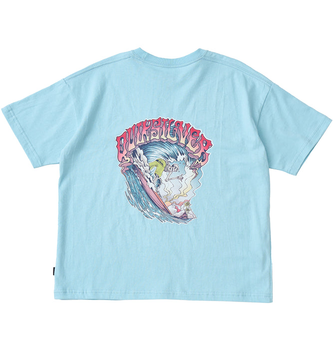 【OUTLET】QUIKSILVER キッズ・ユース TIME UP ST YOUTH 半袖コットンTシャツ ルーズフィット バックプリント (130-160cm)