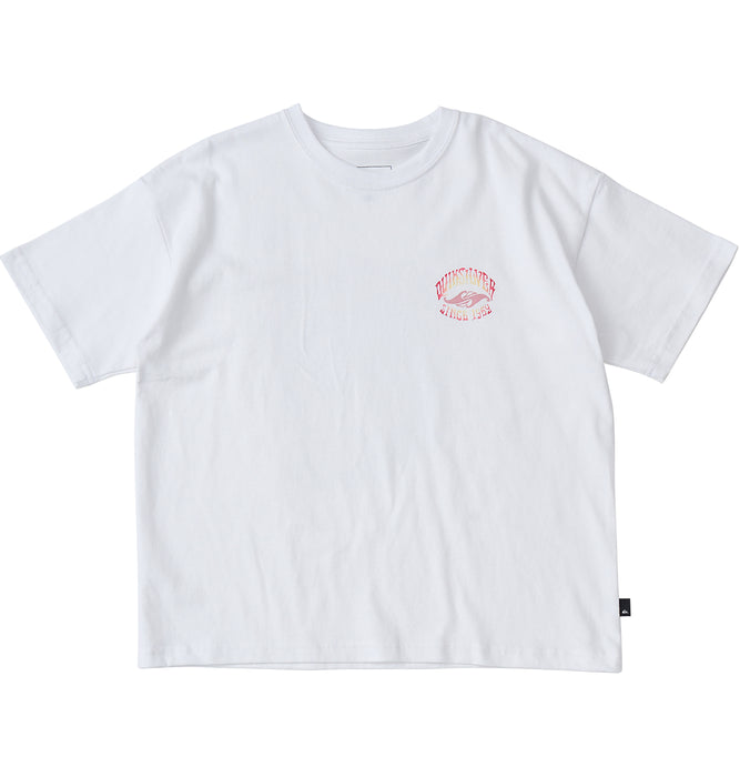【OUTLET】QUIKSILVER キッズ・ユース TIME UP ST YOUTH 半袖コットンTシャツ ルーズフィット バックプリント (130-160cm)