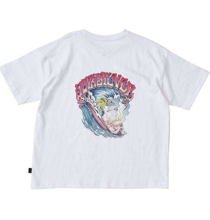 【OUTLET】QUIKSILVER キッズ・ユース TIME UP ST YOUTH 半袖コットンTシャツ ルーズフィット バックプリント (130-160cm)