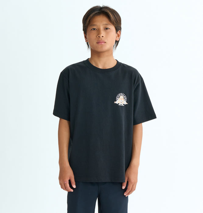 【OUTLET】QUIKSILVER キッズ・ユース SKULL FEATS ST YOUTH 半袖コットンTシャツ レギュラーフィット バックプリント (130-160cm)