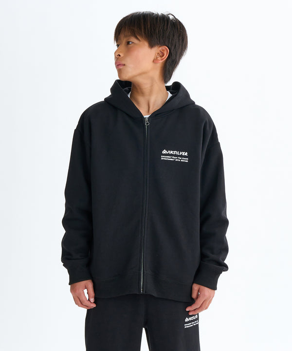 Quiksilver HAND DRAWN ZIP PK YOUTH フーディ パーカー 特殊裏起毛 セットアップ キッズ