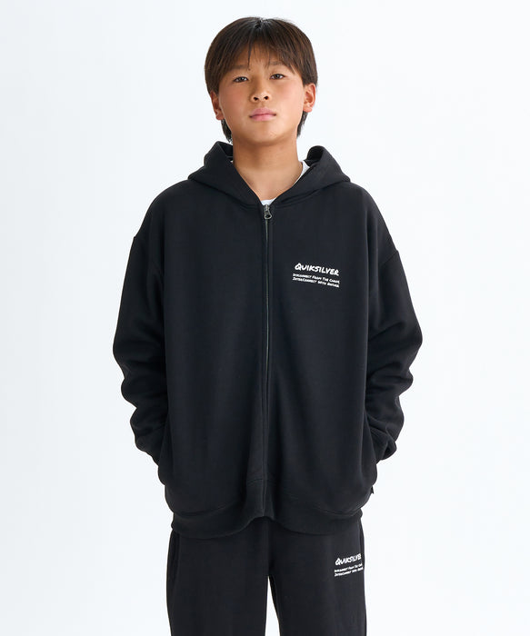 Quiksilver HAND DRAWN ZIP PK YOUTH フーディ パーカー 裏起毛