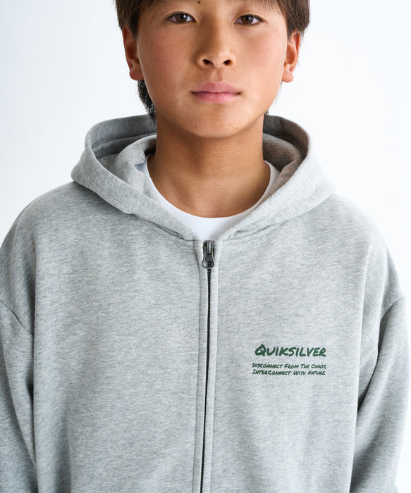 【OUTLET】Quiksilver ユース HAND DRAWN ZIP PK YOUTH フーディ パーカー 特殊裏起毛 (130-160CM)