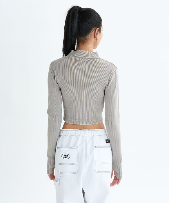 ペルージャTシャツL②リブジャケットL②ネックストラップ④ DC Shoes 25 WSTELECO HARLFZIP SHORT LS 長袖Tシャツ ウィメンズ