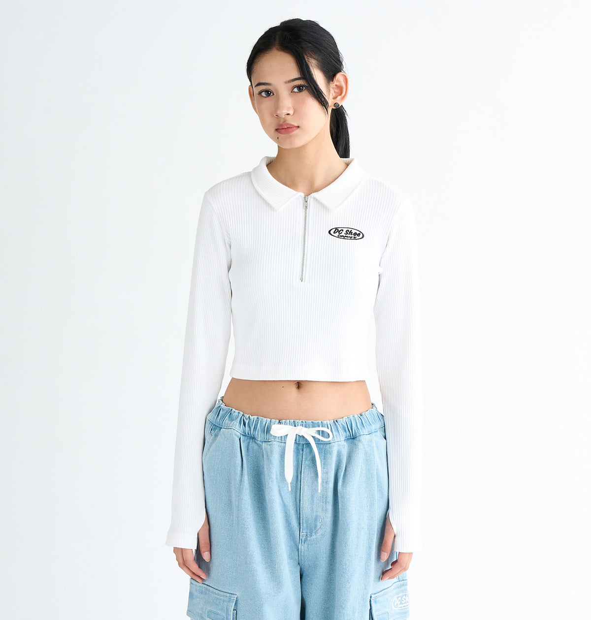 OUTLET FAMILY SALE】DC Shoes 25 WS TELECO SHORT POLO LS ウィメンズ