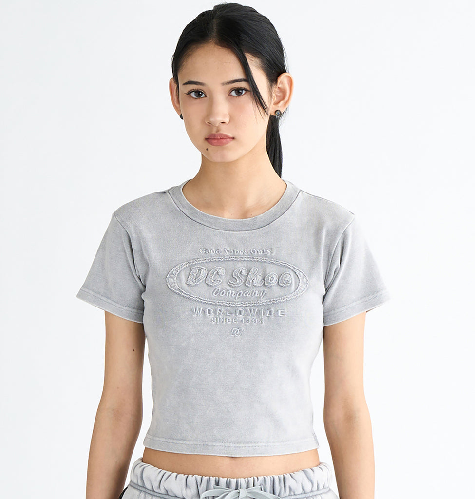 UNBELIEVER （S）Tシャツ グレー レディースM 新品未開封 OUTLET】DC Shoes 25 WS HIDDEN SHORT SS ウィメンズ Tシャツ