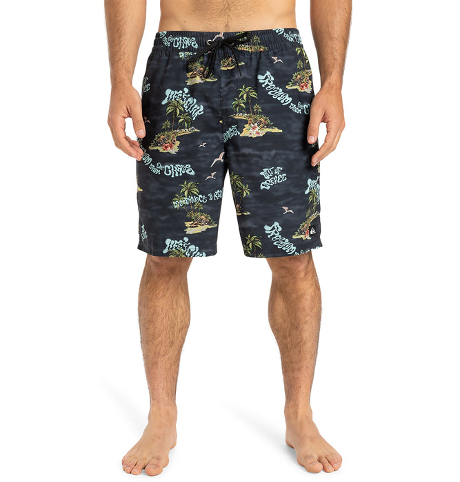 【OUTLET】QUIKSILVER メンズ EVERYDAY STRAIGHT VL ジャムボードショーツ ノンストレッチ 19インチ インナーショーツ付き (ウエストゴムタイプ)<EVERYDAY COLLECTION>