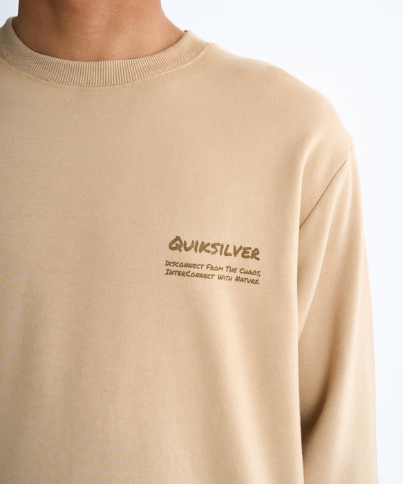 【OUTLET】QUIKSILVER メンズ HAND DRAWN SWEAT CREW クルーネックスウェット 軽量ソフトフリース 特殊裏起毛