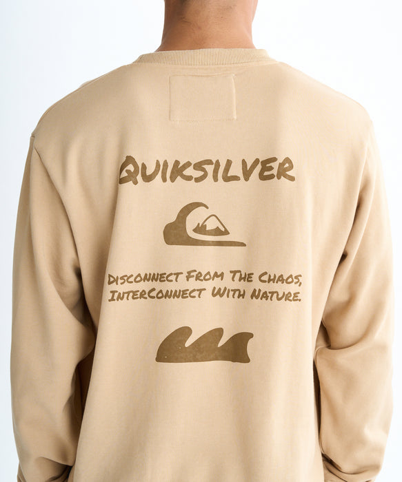 【OUTLET】QUIKSILVER メンズ HAND DRAWN SWEAT CREW クルーネックスウェット 軽量ソフトフリース 特殊裏起毛