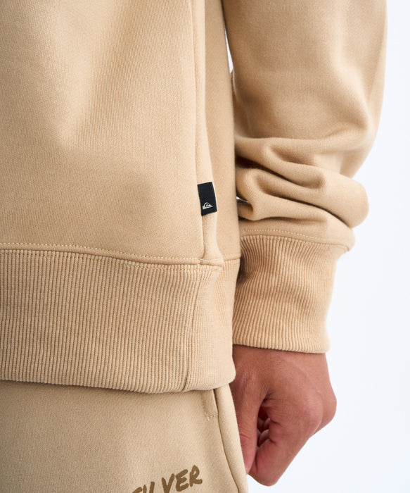 【OUTLET】QUIKSILVER メンズ HAND DRAWN SWEAT CREW クルーネックスウェット 軽量ソフトフリース 特殊裏起毛