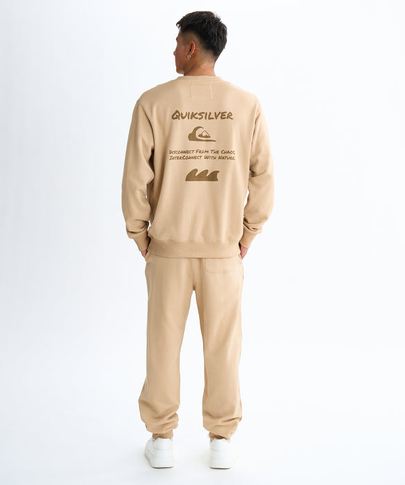 【OUTLET】QUIKSILVER メンズ HAND DRAWN SWEAT CREW クルーネックスウェット 軽量ソフトフリース 特殊裏起毛