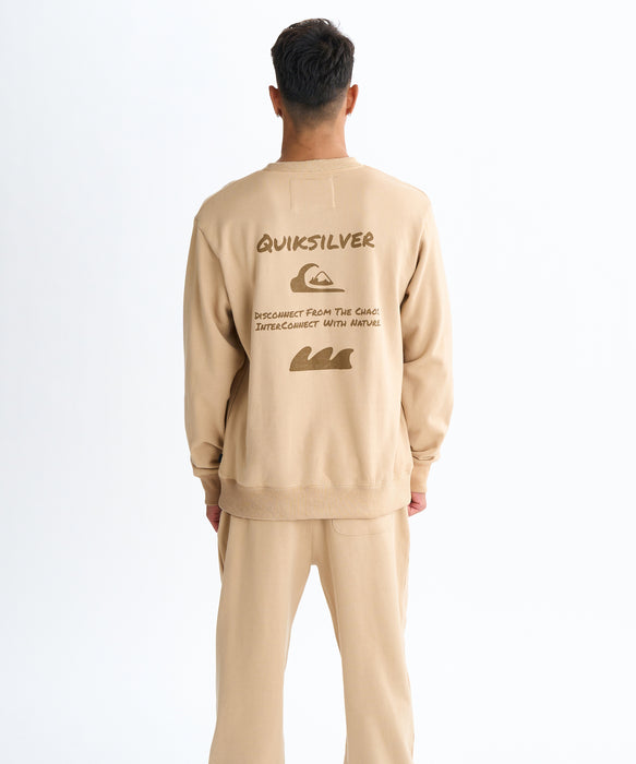 【OUTLET】QUIKSILVER メンズ HAND DRAWN SWEAT CREW クルーネックスウェット 軽量ソフトフリース 特殊裏起毛