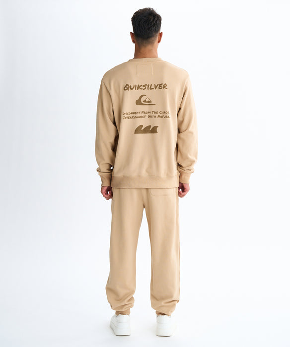 【OUTLET】QUIKSILVER メンズ HAND DRAWN SWEAT CREW クルーネックスウェット 軽量ソフトフリース 特殊裏起毛