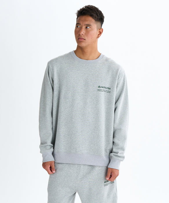 【OUTLET】QUIKSILVER メンズ HAND DRAWN SWEAT CREW クルーネックスウェット 軽量ソフトフリース 特殊裏起毛
