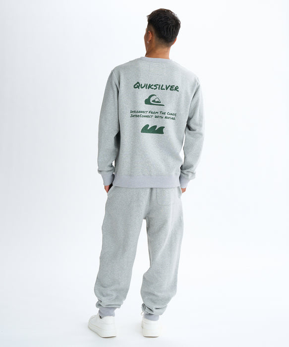 【OUTLET】QUIKSILVER メンズ HAND DRAWN SWEAT CREW クルーネックスウェット 軽量ソフトフリース 特殊裏起毛