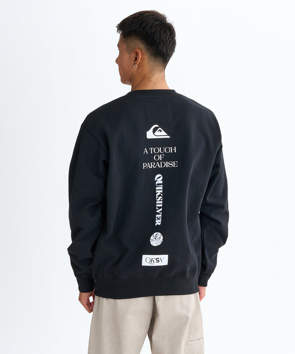 Quiksilver メンズ BW VERTICAL LOGO SWEAT CREW プルオーバー