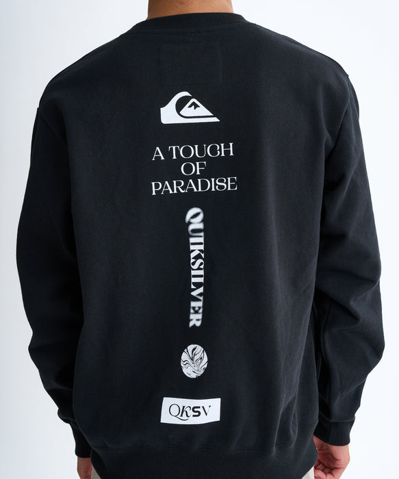 Quiksilver メンズ BW VERTICAL LOGO SWEAT CREW プルオーバー