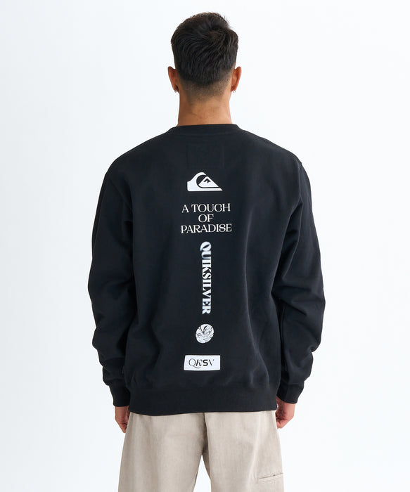 Quiksilver メンズ BW VERTICAL LOGO SWEAT CREW プルオーバー
